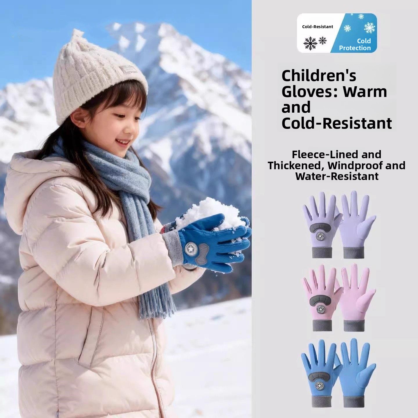 Snow Glove Insulated - Children's Ski Gloves Winter Waterproof Cold