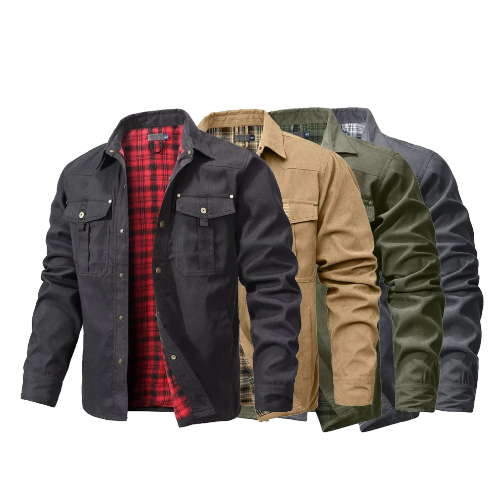 Men's Jackets Spring Flannel L – обзор и цена Flannel Shirt Lined