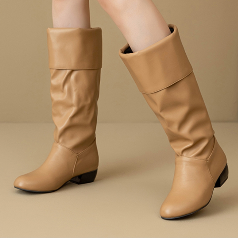 Slip on Knee High Boots Pleate – обзор и цена Waterproof Winter Boot