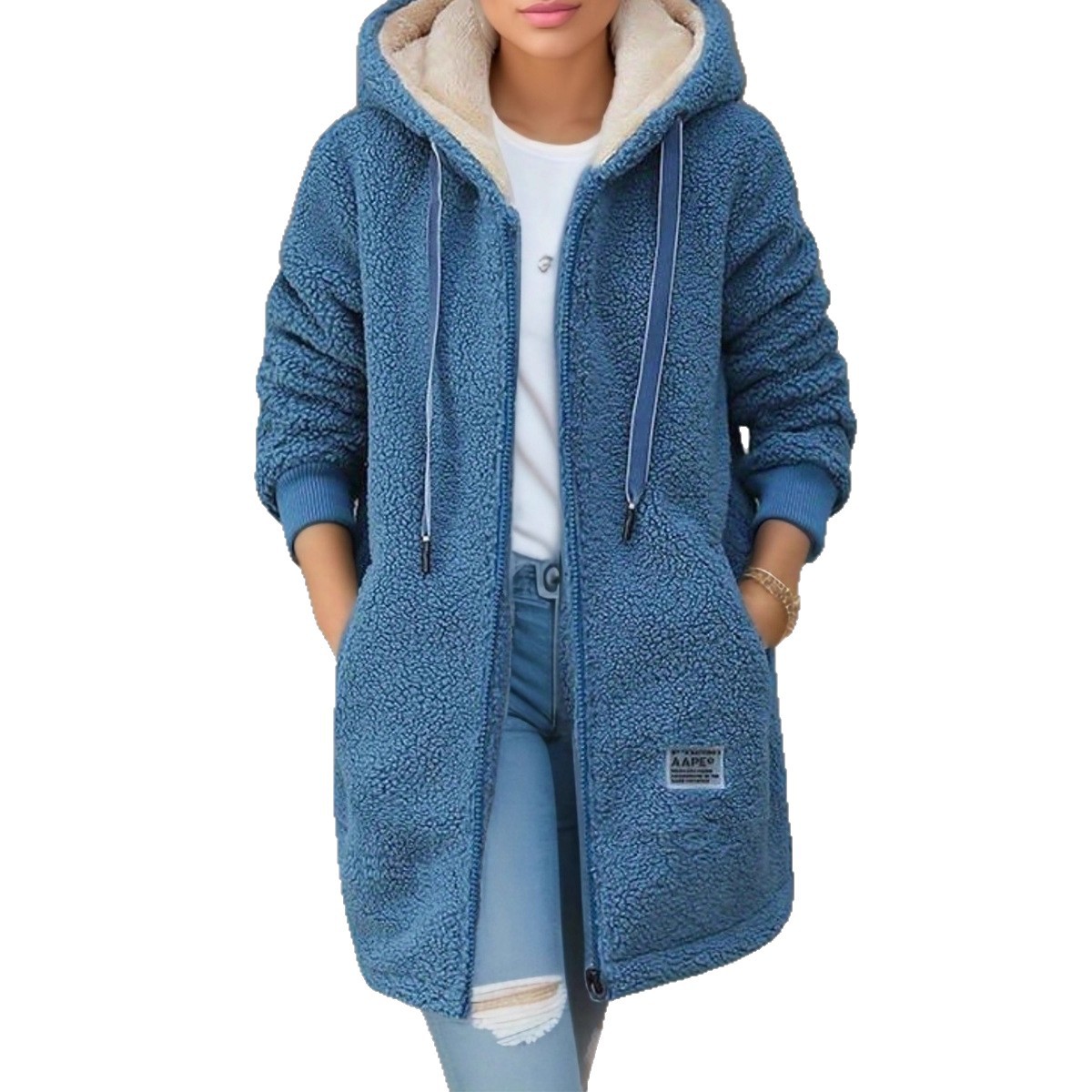 Thick Fleece Mid Length Jacket – обзор и цена Sherpa Hoodie Fleece