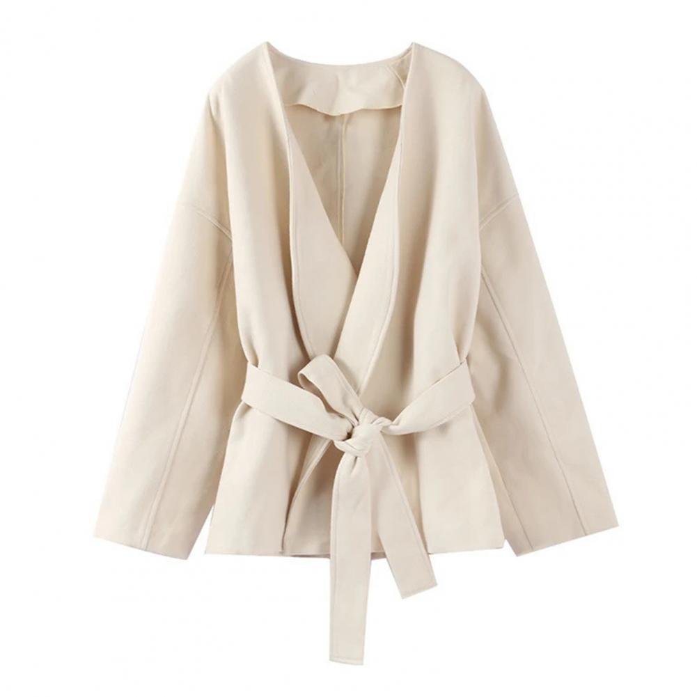 Lace-up Waist Jacket Stylish W – обзор и цена Wool Coat Peacoat
