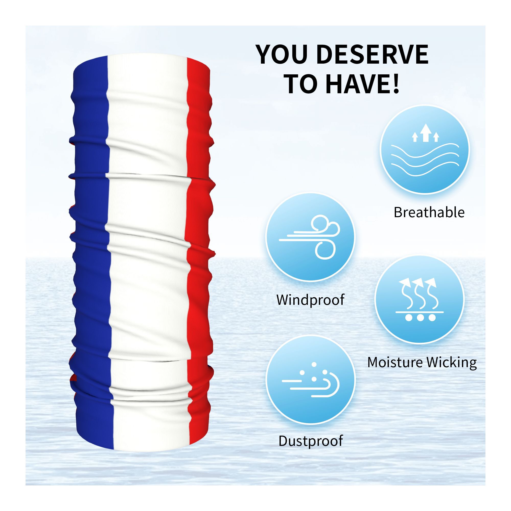 Custom French Flag France Band – обзор и цена Neck Gaiter Fleece