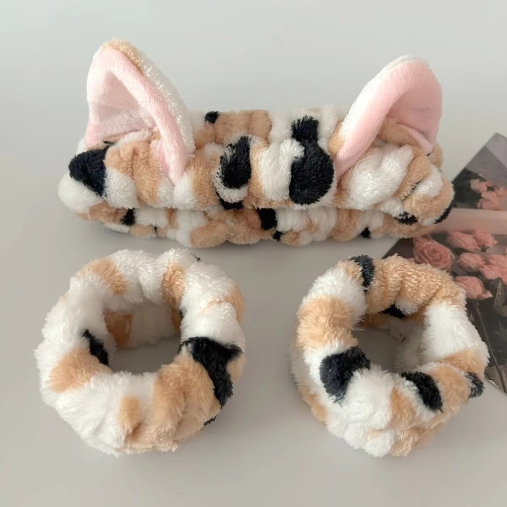 3pcs/set Leopard Print Cute Ca – обзор и цена Winter Headband Fleece