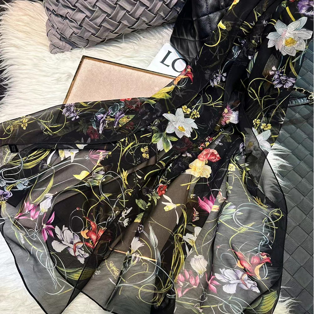 BYSIFA|New Black Pure Silk Wom – обзор и цена Shawl Wrap Winter