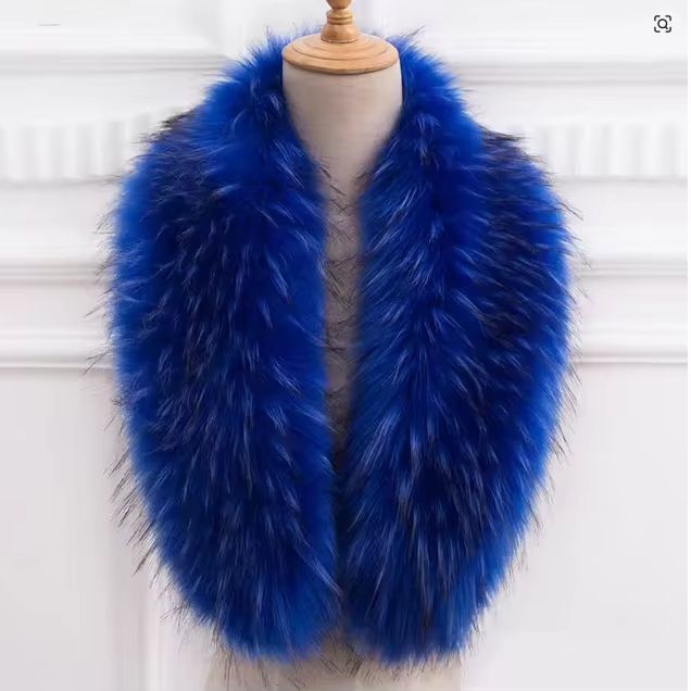 Natural Fur Collar Real raccoo – обзор и цена Shawl Wrap Winter
