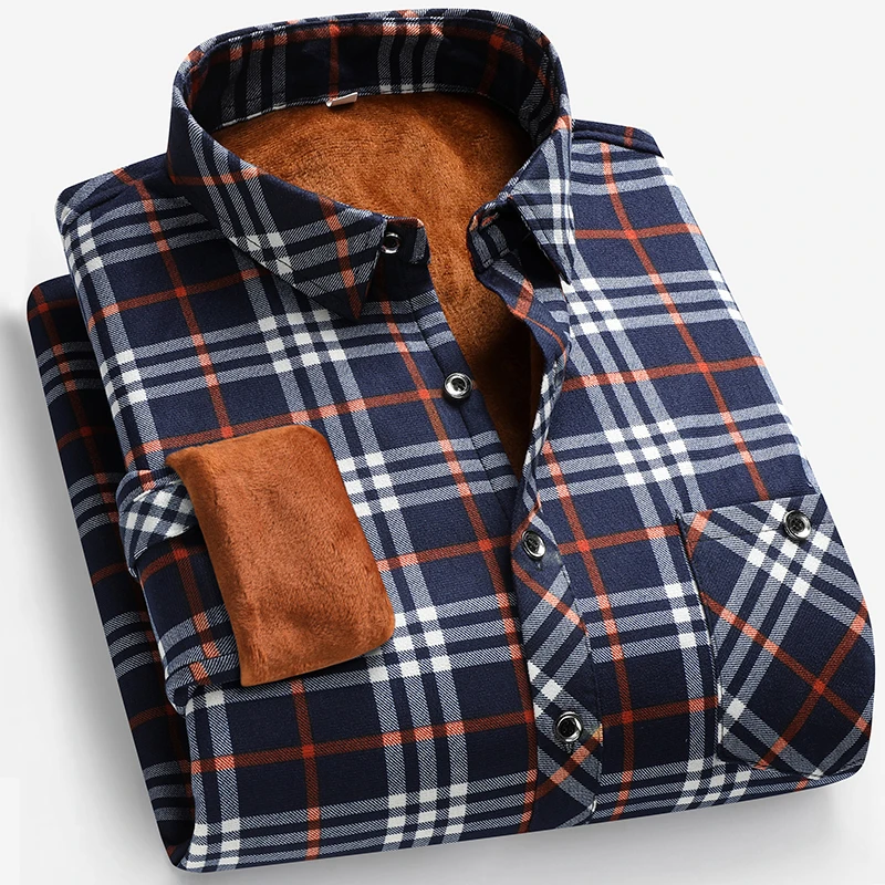 Autumn and Winter Men's Fleece – обзор и цена Flannel Shirt Lined