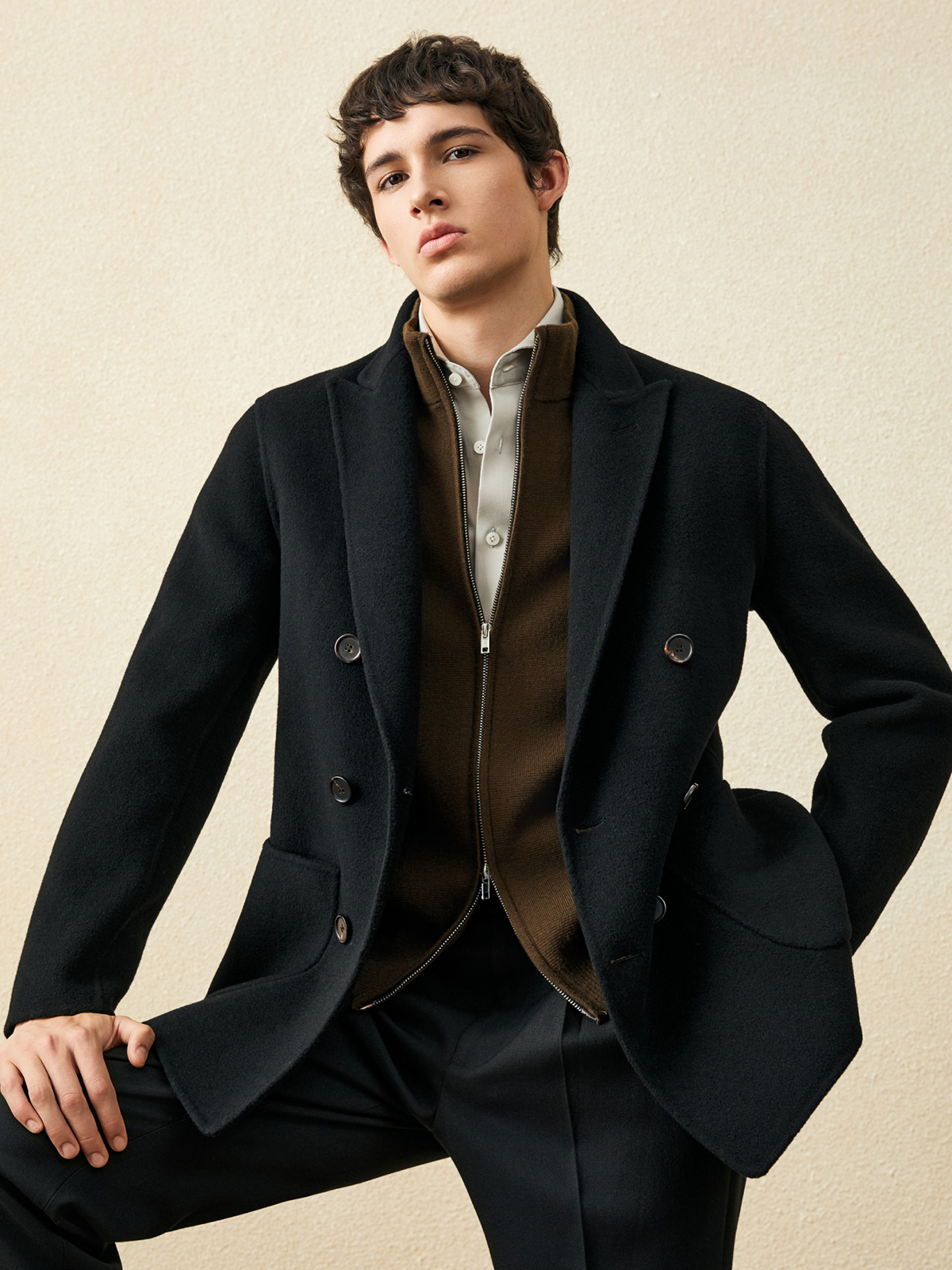 Men‘s 100% Wool Short Coat | B – обзор и цена Wool Coat Peacoat