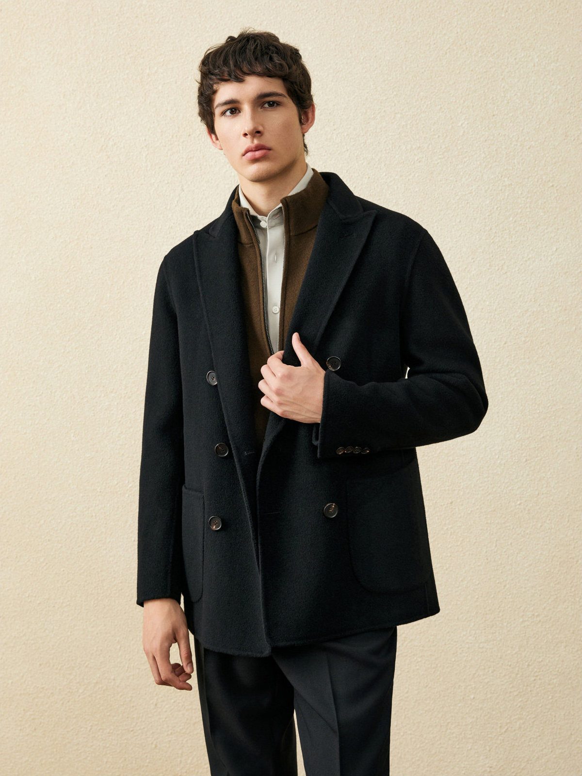 Men‘s 100% Wool Short Coat | B – обзор и цена Wool Coat Peacoat