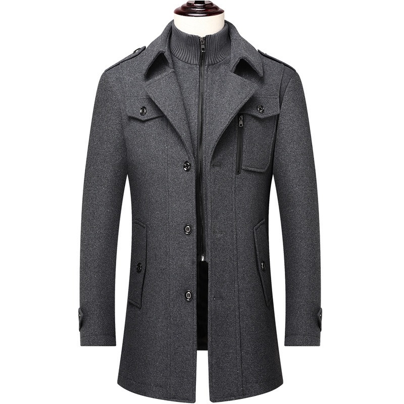 Men's Winter Wool Blend Coat D – обзор и цена Wool Coat Peacoat