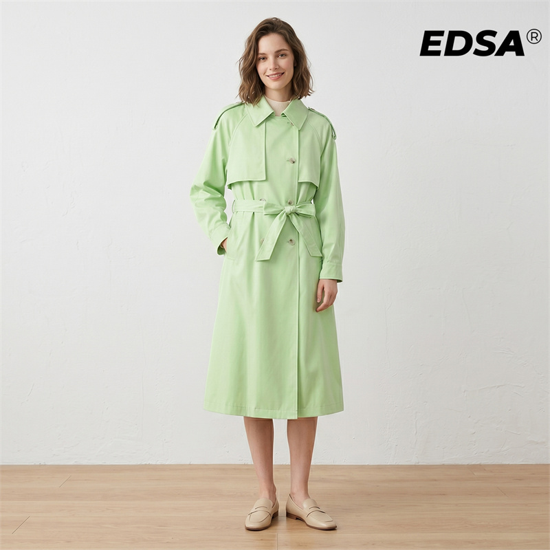 EDSA Women Green Trench Style  – обзор и цена Down Jacket Packable