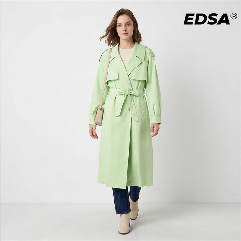 EDSA Women Green Trench Style  – обзор и цена Down Jacket Packable