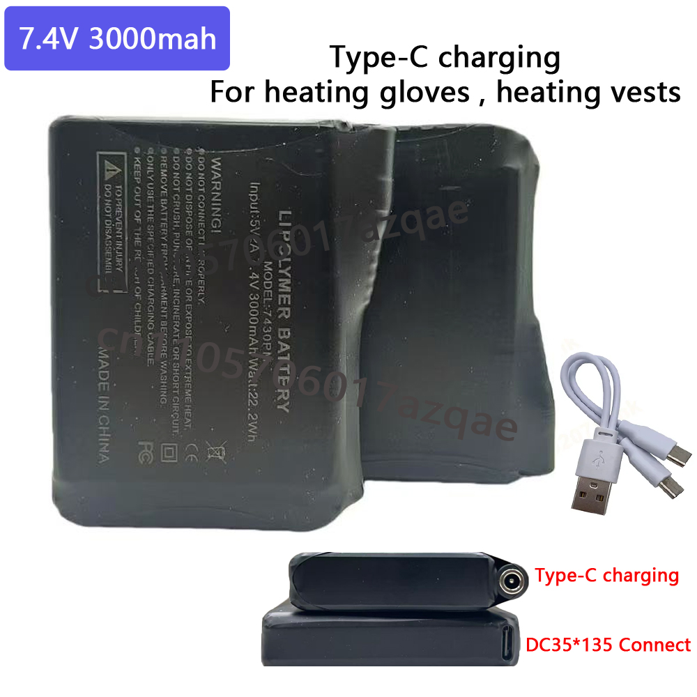 7.4V 3000mah Heated Gloves Bat – обзор и цена Heated Vest Battery