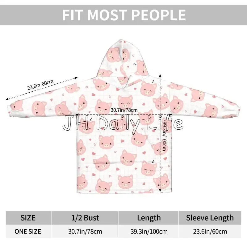 Cartoon Pigs Wearable Flannel  – обзор и цена Sherpa Hoodie Fleece