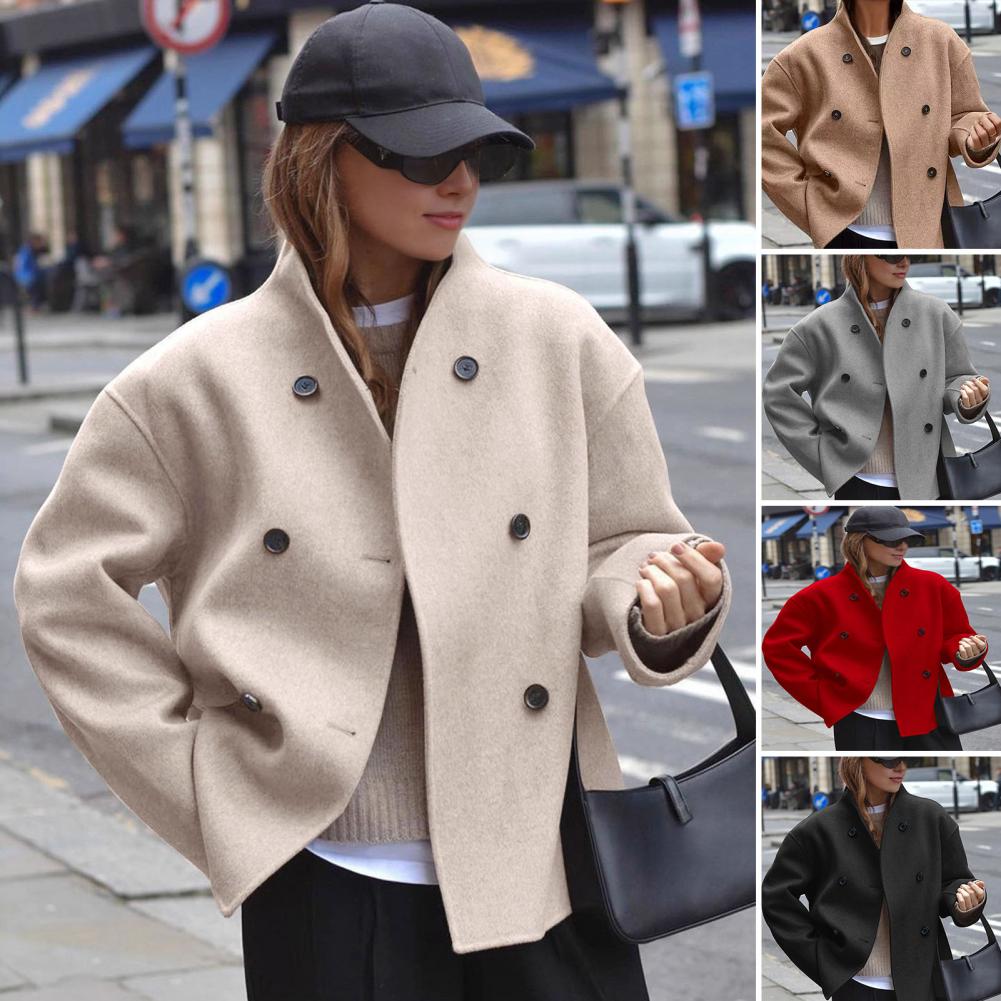 Women's Winter Cropped Wool Co – обзор и цена Wool Coat Peacoat