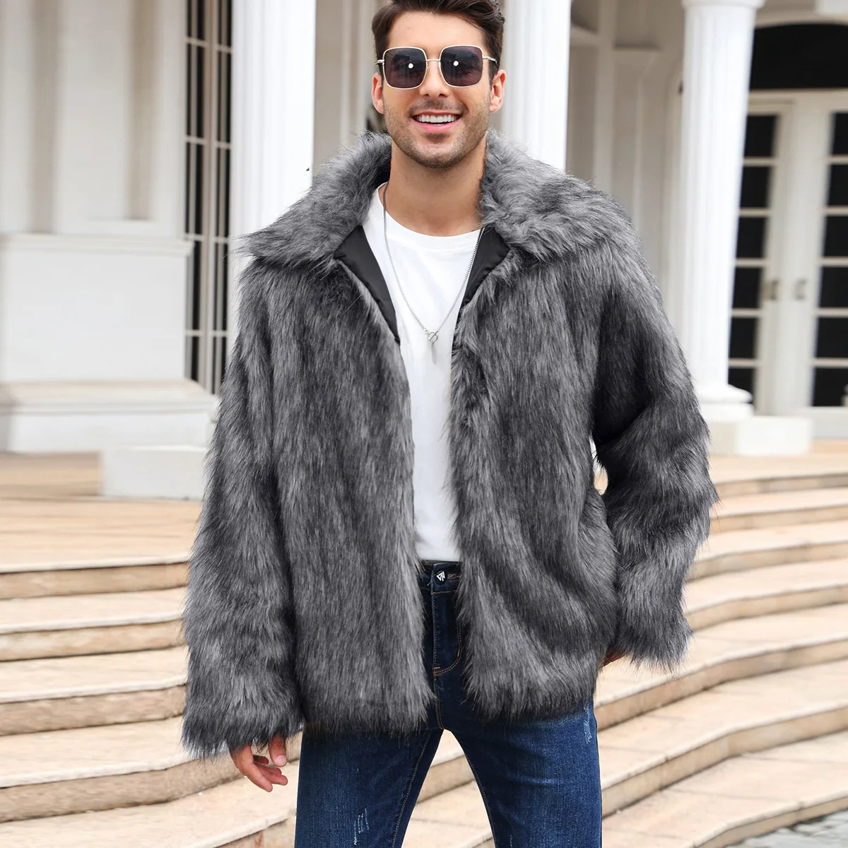 Men Faux Fox Fur Jacket Coat W – обзор и цена Down Jacket Packable