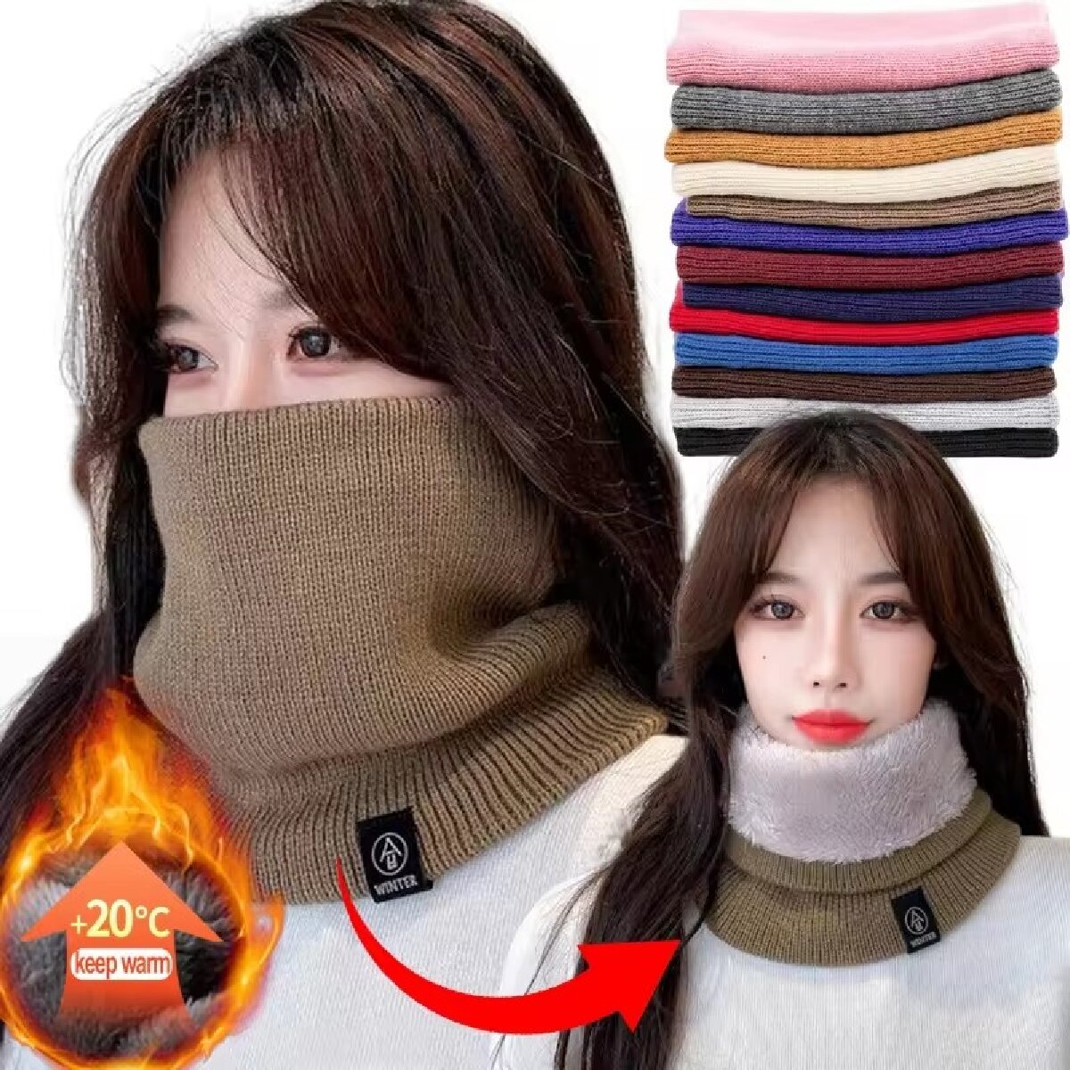 Solid Winter Plush Muffler Woo – обзор и цена Winter Headband Fleece